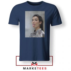 Tongue Out Poster Dua Lipa Navy Blue Tshirt