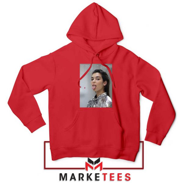 Tongue Out Poster Dua Lipa Red Hoodie