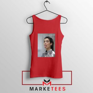 Tongue Out Poster Dua Lipa Red Tank Top