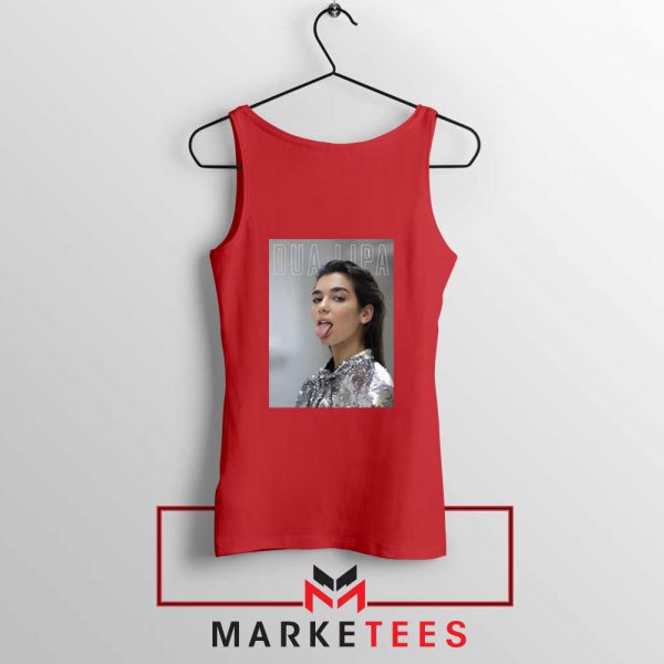 Tongue Out Poster Dua Lipa Red Tank Top