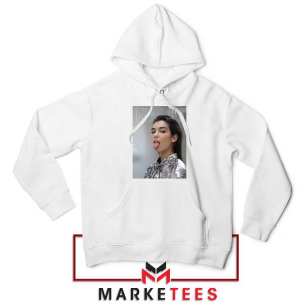 Tongue Out Poster Dua Lipa White Hoodie