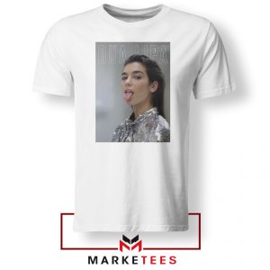 Tongue Out Poster Dua Lipa White Tshirt