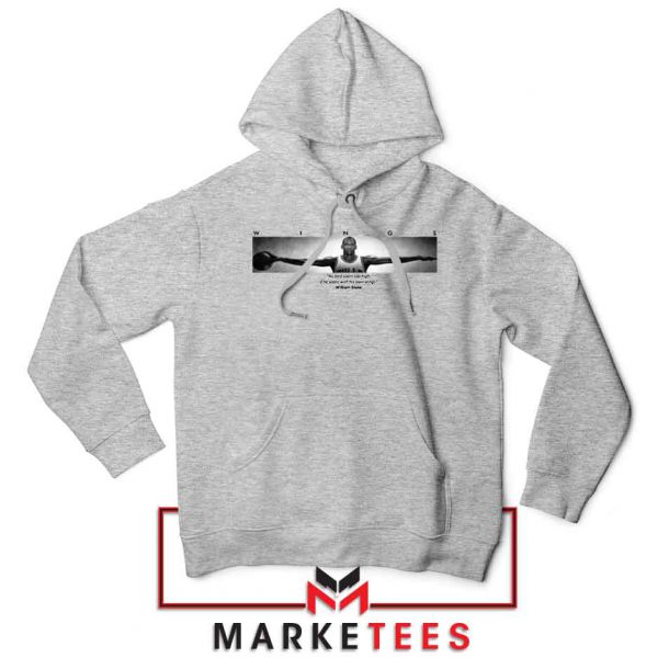 Wings Michael Jordan Sport Grey Hoodie