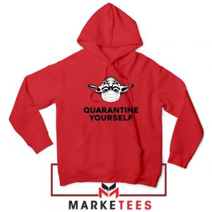 Yoda Quarantine Yourself Red Hoodie