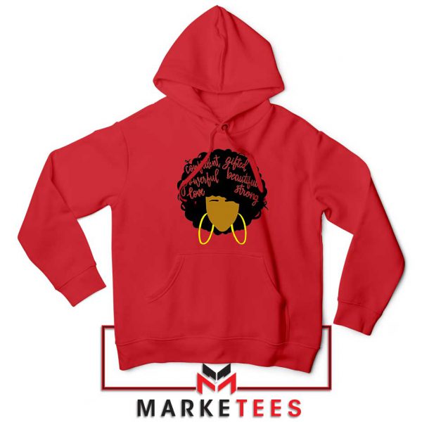 African American Woman Red Hoodie