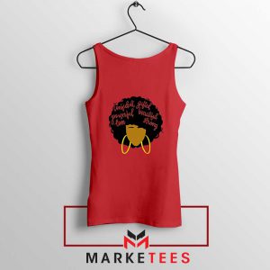 African American Woman Red Tank Top