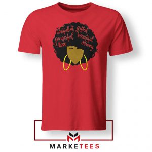 African American Woman Red Tshirt