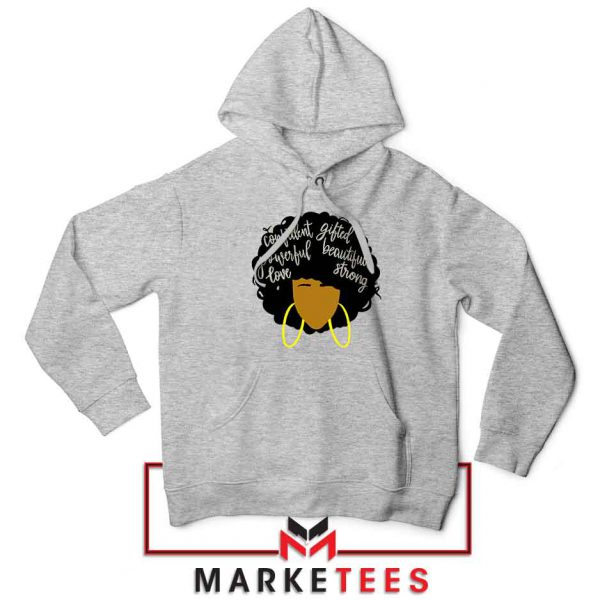 African American Woman Sport Grey Hoodie