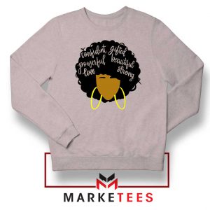African American Woman Sport Grey Sweatshirt