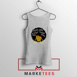 African American Woman Sport Grey Tank Top