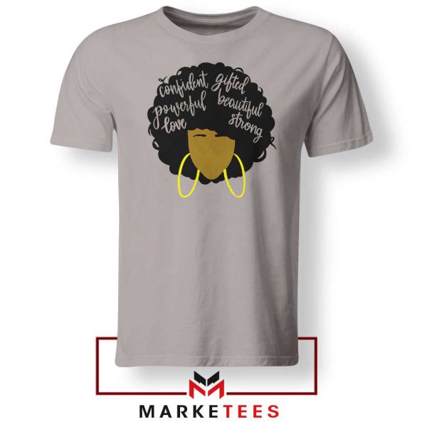 African American Woman Sport Grey Tshirt