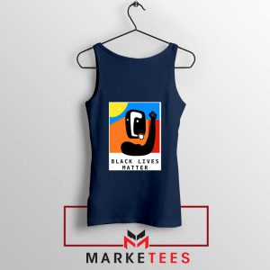 BLM African America Navy Blue Tank Top