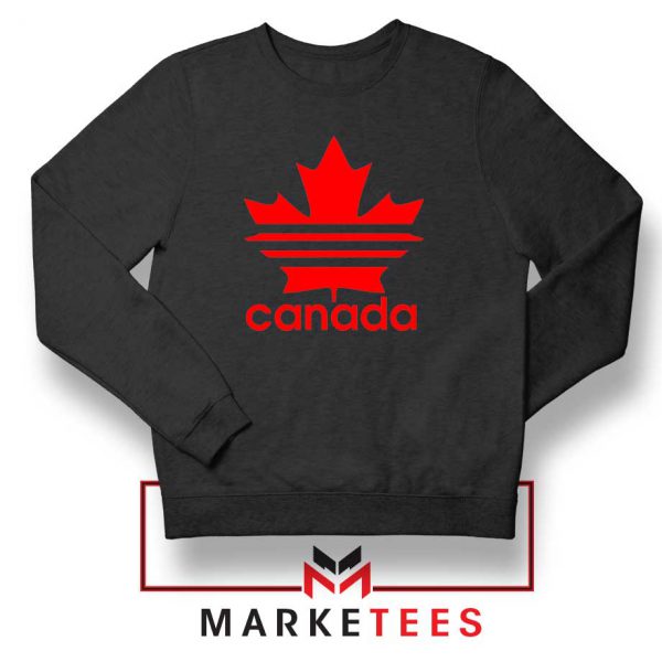 Canada Sport Maple Leaf Black Sweatshirt