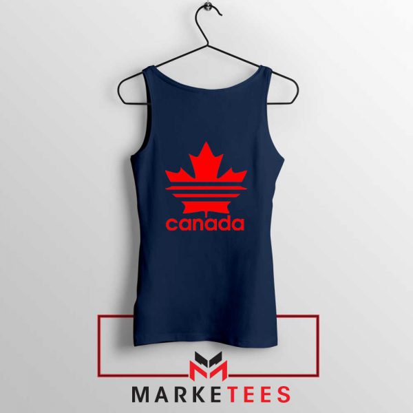 Canada Sport Maple Leaf Navy Blue Tank Top