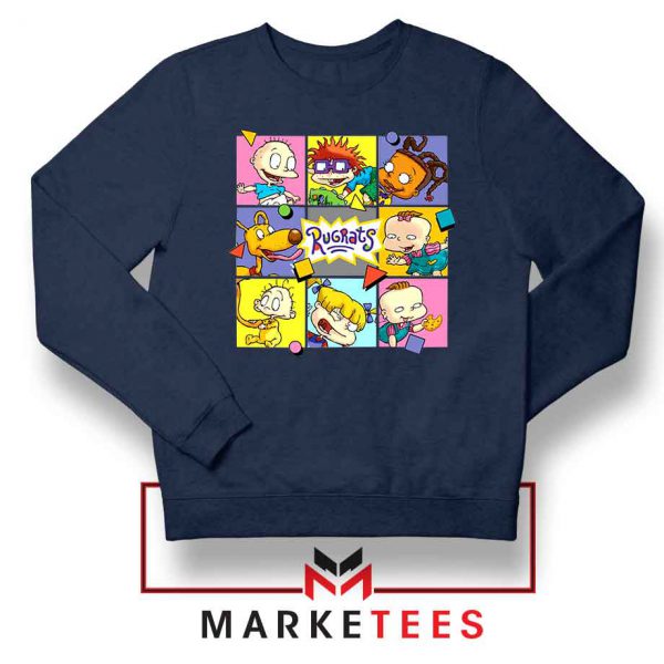 Cartoon Rugrats Boxes Navy Blue Sweatshirt