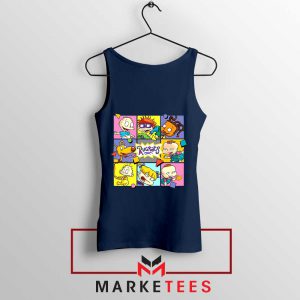 Cartoon Rugrats Boxes Navy Blue Tank Top