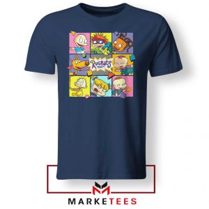 Cartoon Rugrats Boxes Navy Blue Tshirt