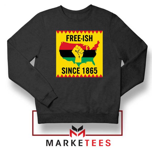 Juneteenth Day Flag Black Sweatshirt