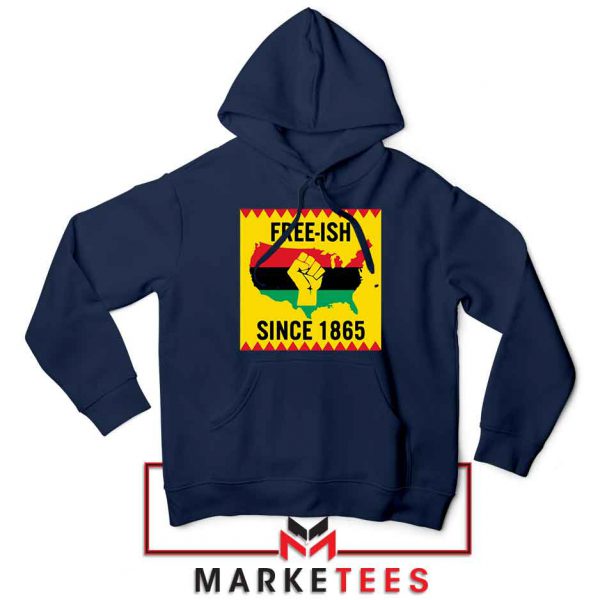 Juneteenth Day Flag Navy Blue Hoodie