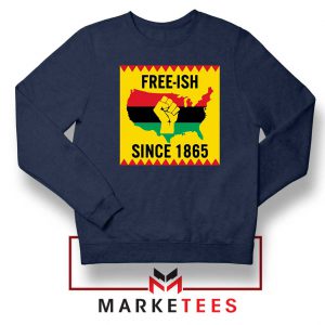 Juneteenth Day Flag Navy Blue Sweatshirt