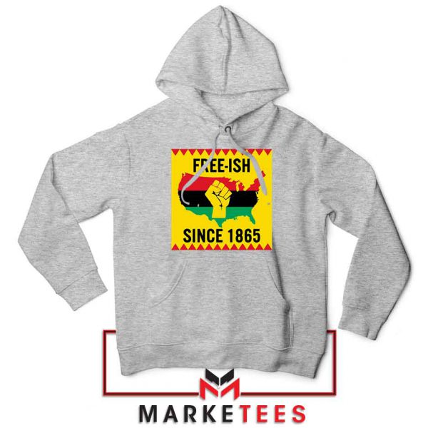 Juneteenth Day Flag Sport Grey Hoodie