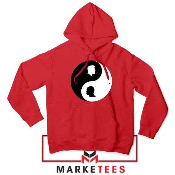 No To Racism Yin Yan Symbol Red Hoodie