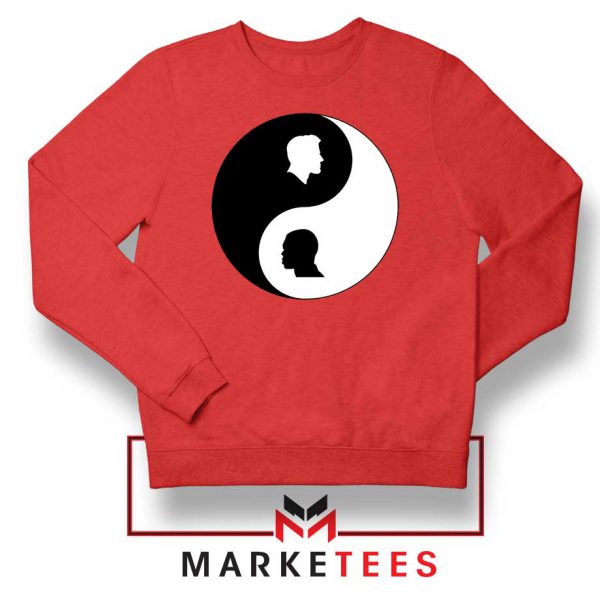 No To Racism Yin Yan Symbol Red Sweatshirt