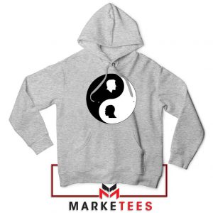 No To Racism Yin Yan Symbol Sport Grey Hoodie