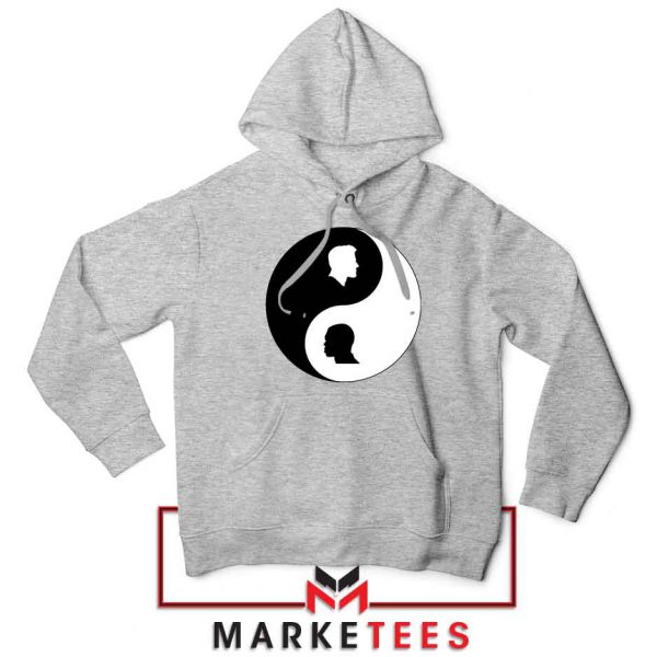 No To Racism Yin Yan Symbol Sport Grey Hoodie