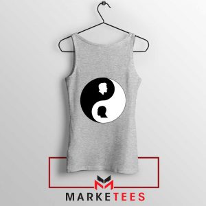 No To Racism Yin Yan Symbol Sport Grey Tank Top