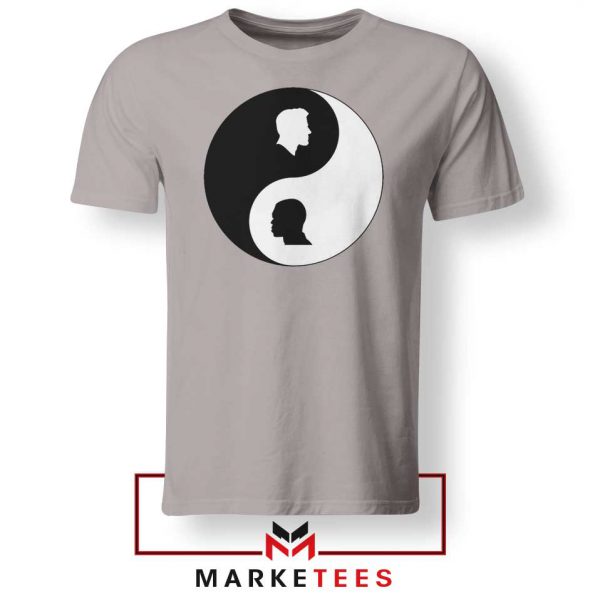 No To Racism Yin Yan Symbol Sport Grey Tshirt