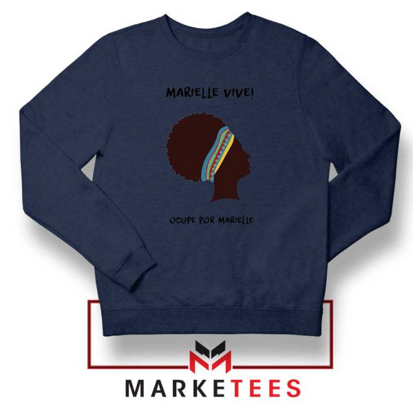 Ocupe For Marielle Franco Navy Blue Sweatshirt