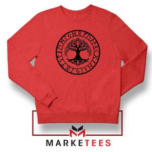 Old Norse Yggdrasill Red Sweatshirt