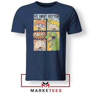 Rugrats We Want Reptar Navy Blue Tshirt