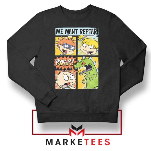 Rugrats We Want Reptar Sweatshirt Cartoon S-2XL