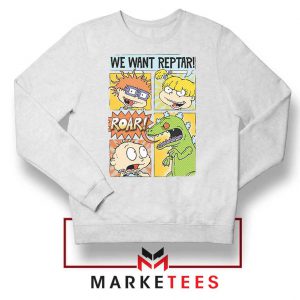 Rugrats We Want Reptar White Sweatshirt