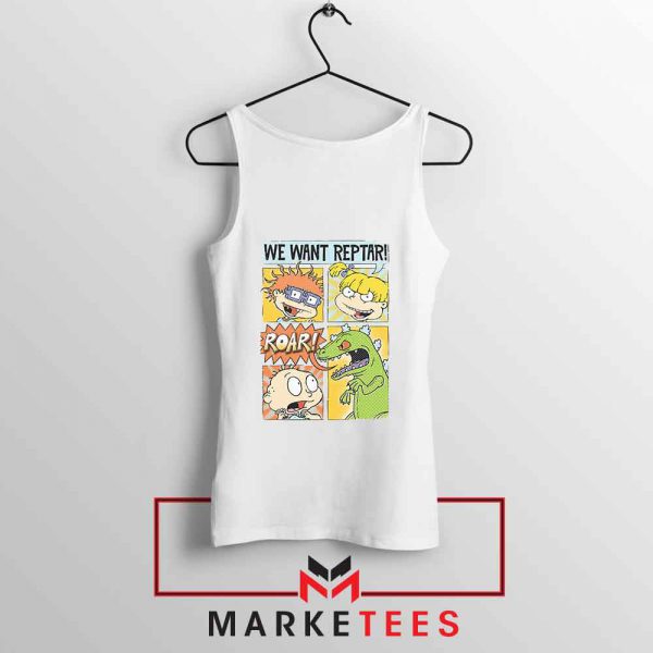 Rugrats We Want Reptar White Tank Top