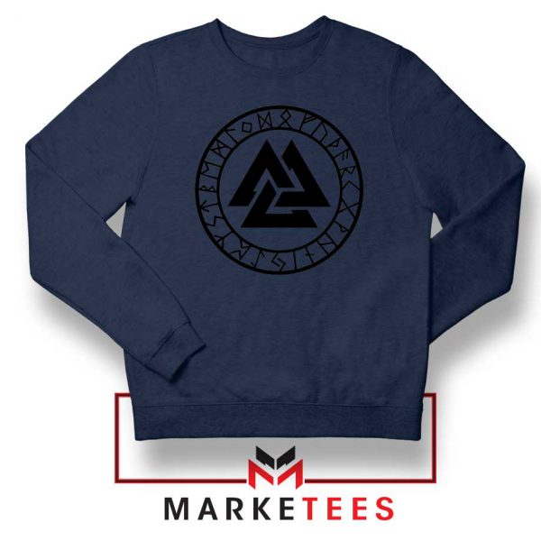 The Valknut Symbol Navy Blue Sweatshirt