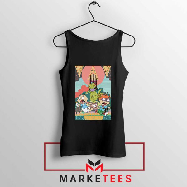 Tommy And Chuckie Run Away Black Tank Top