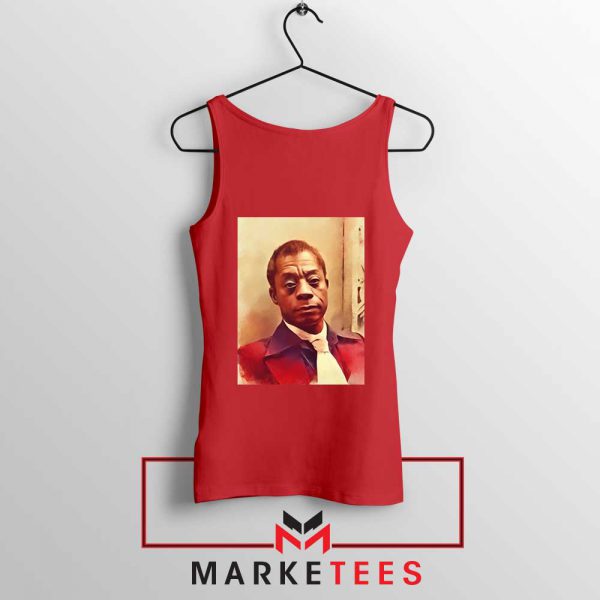 Baldwin American Novelist Red Tank Top