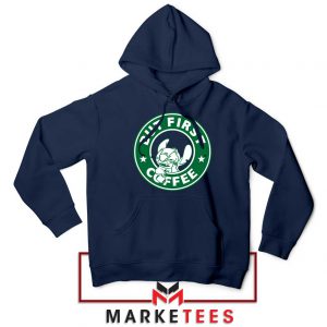 But First Coffee Navy Blue Hoodie
