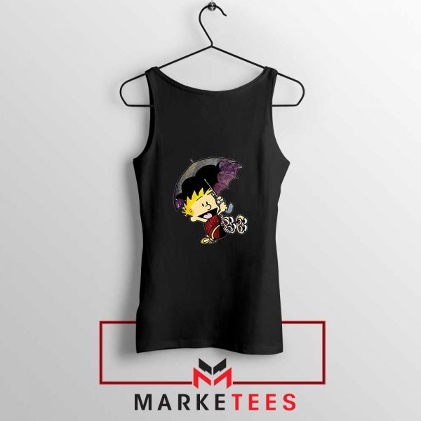 Calvin Hobbes Umbrella Black Tank Top