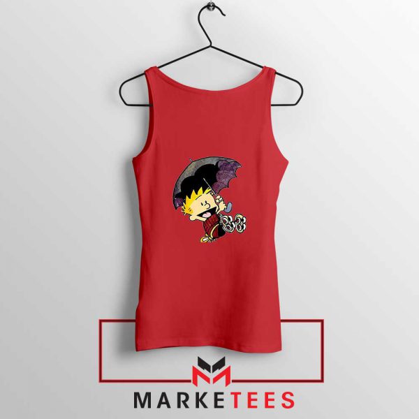 Calvin Hobbes Umbrella Red Tank Top