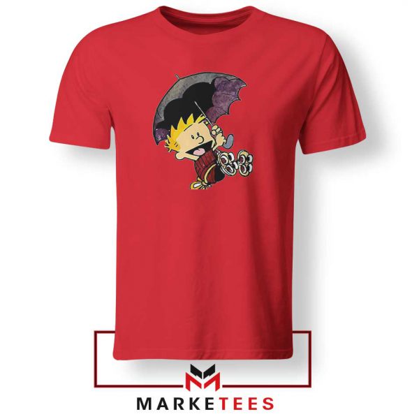 Calvin Hobbes Umbrella Red Tshirt