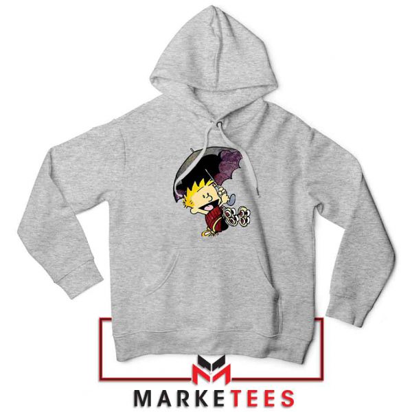 Calvin Hobbes Umbrella Sport Grey Hoodie