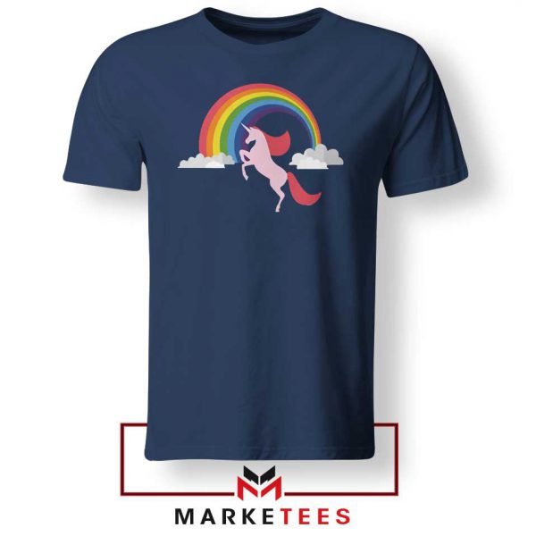 Cheap Rainbow Unicorn Navy Blue Tshirt