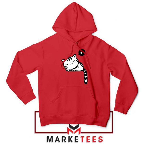 Cute Cat Sleeping Red Hoodie