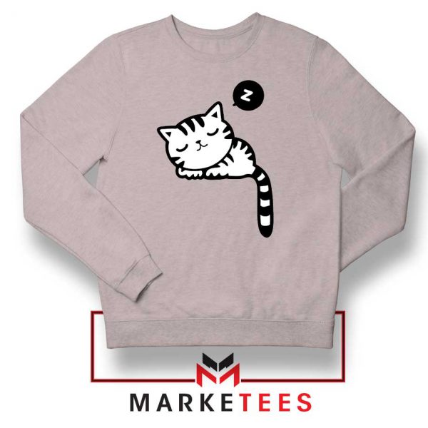 Cute Cat Sleeping Sport Grey Sweatshirt