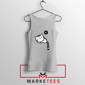 Cute Cat Sleeping Sport Grey Tank Top