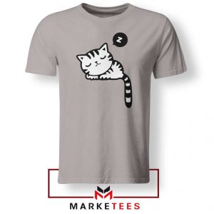 Cute Cat Sleeping Sport Grey Tshirt